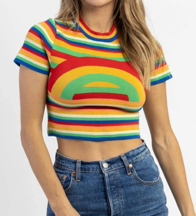 Shop Fascination Over The Crop Top In Rainbow In Blue