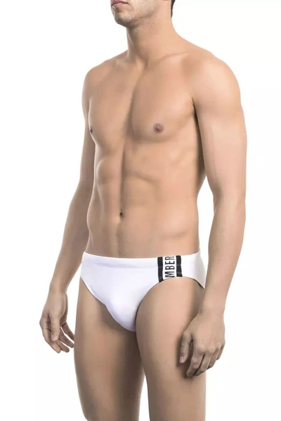 Shop Bikkembergs Polyamide Men's Swimwear In White