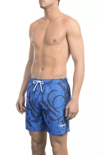 Shop Bikkembergs Polyester Men's Swimwear In Blue