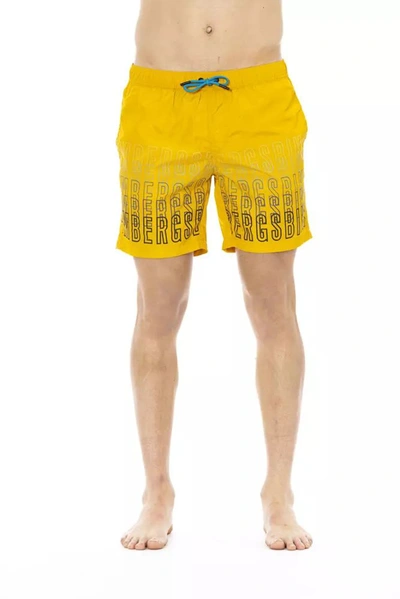 Shop Bikkembergs Polyester Men's Swimwear In Yellow