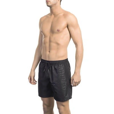 Shop Bikkembergs Polyester Men's Swimwear In Black