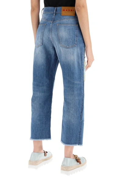 Shop Marni Jeans Cropped Con Inserti In Mohair