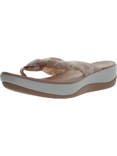 Shop Cloudsteppers By Clarks Arla Glison Womens Printed Flip Flop Thong Sandals In Beige