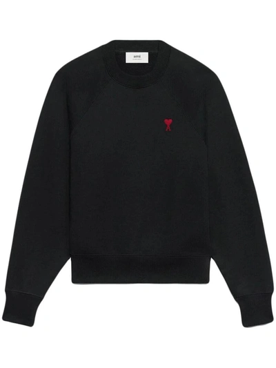 Shop Ami Alexandre Mattiussi Ami Paris Red Ami De Coeur Sweatshirt Clothing In Black
