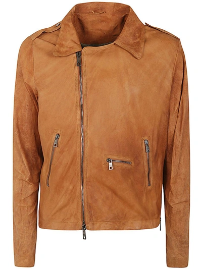 Shop Giorgio Brato Biker Jacket Clothing In Brown