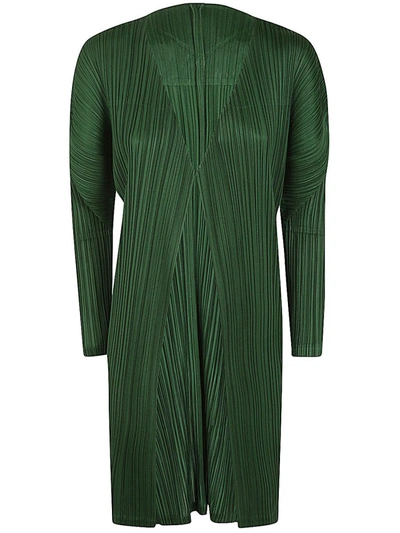 Shop Issey Miyake Pleats Please  Monthly Colors Febraury Cardigan Clothing In Green