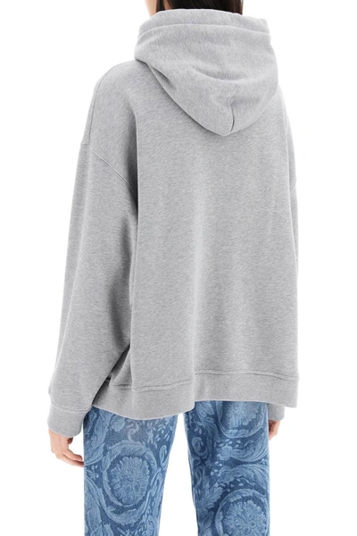 Versace Hooded Sweatshirt With In Grey