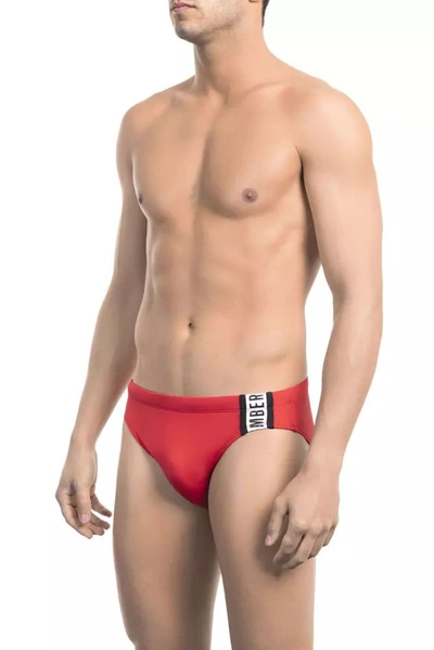 Shop Bikkembergs Polyamide Men's Swimwear In Red