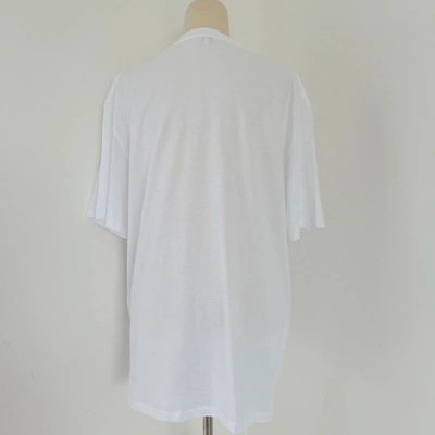 Pre-owned Loewe White Emboidered Logo T Shirt, Xl