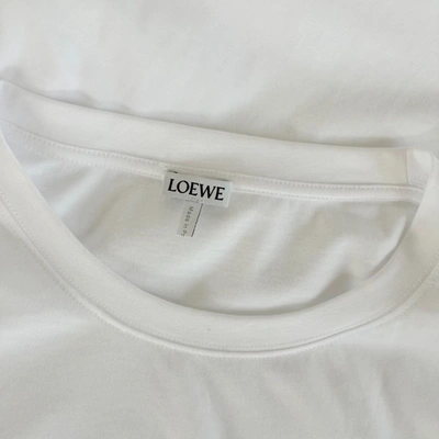 Pre-owned Loewe White Emboidered Logo T Shirt, Xl