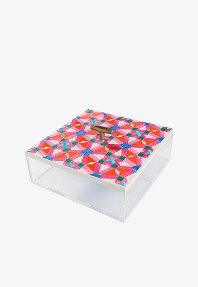 Shop Stitch Acrylic Box With Oriental Design In Multicolor