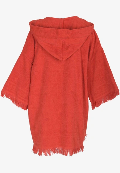 Shop Zimmermann Alight Frayed Towel Mini Dress In Red