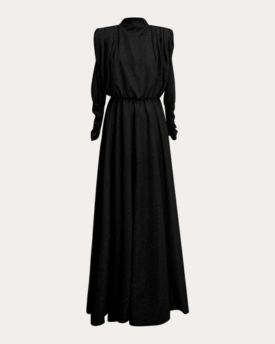 Shop Rayane Bacha Women's Lou Drape Dress In Black