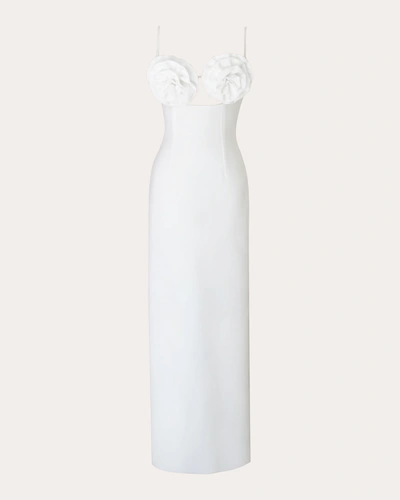 Shop Rayane Bacha Women's Blair Floral Appliqué Dress In White