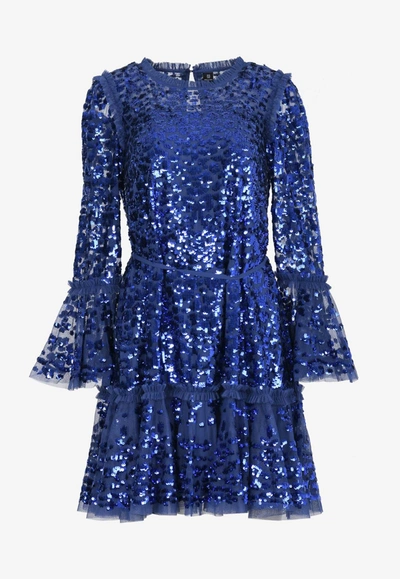 Shop Needle & Thread Annie Sequin Embellished Mini Dress In Blue