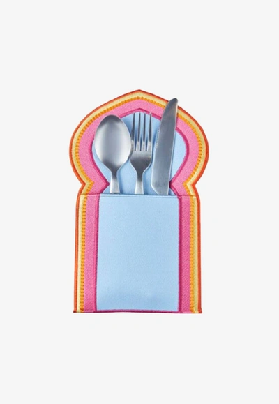 Shop Stitch Arch Cutlery Pouch Set - Set Of 2 In Multicolor