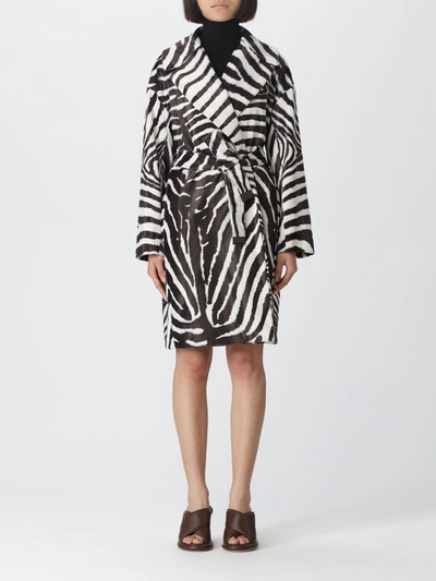 's Max Mara S Max Mara Womens Ecru Ricordo Tiger-print Cotton-blend Coat In Cream
