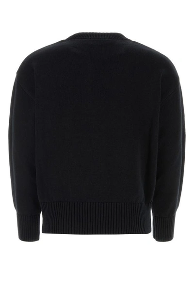 Shop Ami Alexandre Mattiussi Ami Unisex Black Cotton Blend Sweater