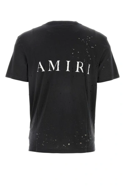 Shop Amiri Man Black Cotton T-shirt