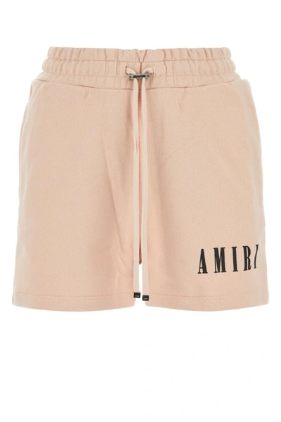 Shop Amiri Woman Pastel Pink Cotton Shorts