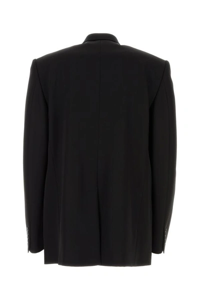 Balenciaga Double-breasted Wool Blazer In Black