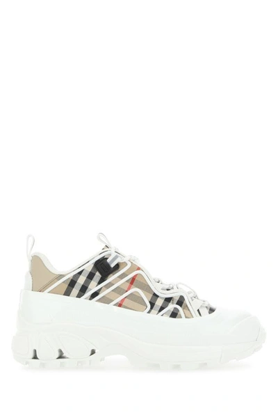 Shop Burberry Man Multicolor Rubber And Fabric Arthur Sneakers