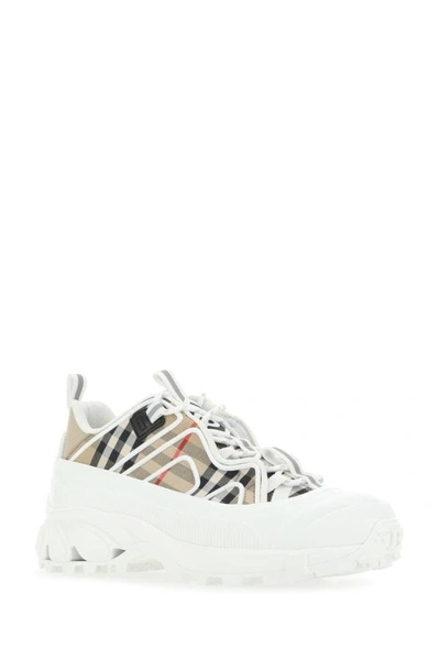 Shop Burberry Man Multicolor Rubber And Fabric Arthur Sneakers