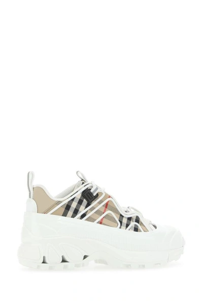 Shop Burberry Man Multicolor Rubber And Fabric Arthur Sneakers