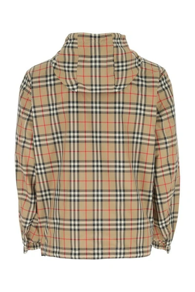 Shop Burberry Man Printed Polyester Reversible K-way In Multicolor
