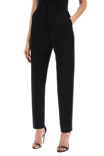 Shop Dolce & Gabbana Wool Gabardine Cigarette Pants. Women In Black