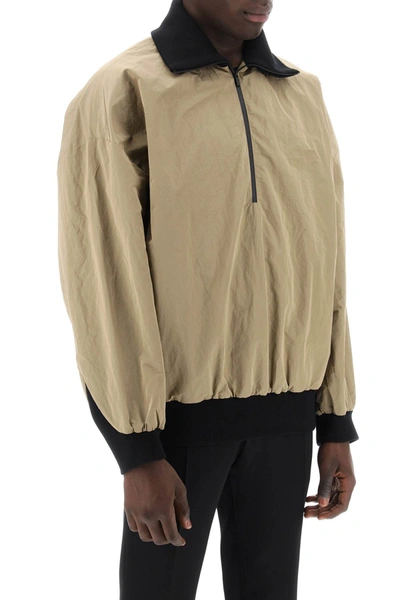 Shop Fear Of God "half-zip Track Jacket With Men In Cream