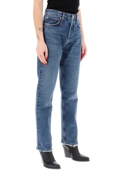 Shop Agolde Straight Leg Jeans From The 90's With High Waist In Blue