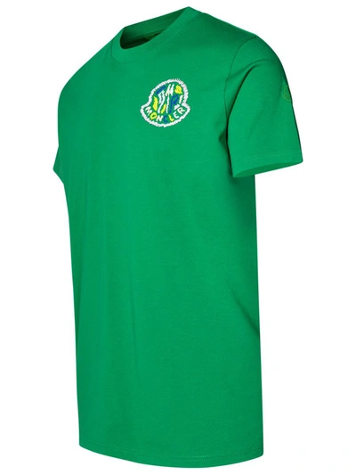 Shop Moncler Green Cotton T-shirt
