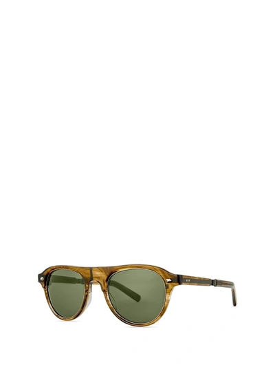 Shop Mr Leight Mr. Leight Sunglasses In Marbled Rye-antique Gold/green