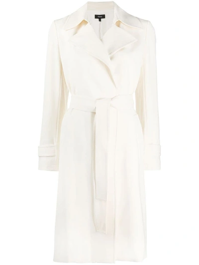 Shop Theory Oaklane Trench Coat In Ivory