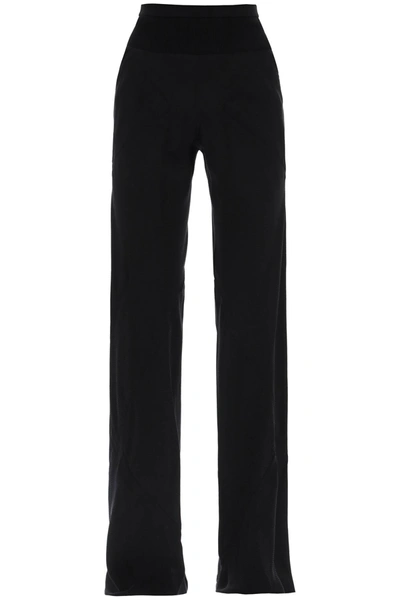 Shop Rick Owens Bias Pants With Slanted Cut And Women In Black