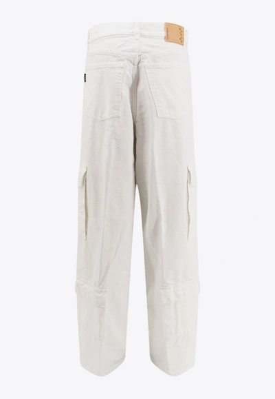 Shop Haikure Bethany Wide-leg Cargo Jeans In White