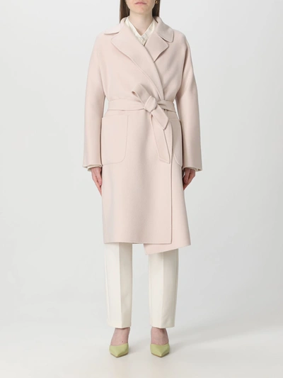 Shop Weekend Max Mara Coat Woman Sand Woman In Cream