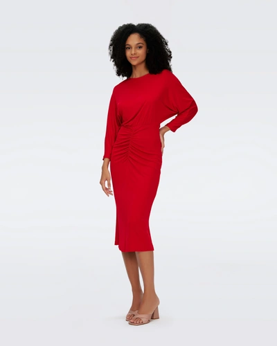 Shop Diane Von Furstenberg Chrisey Dress By  In Size Xl In Red