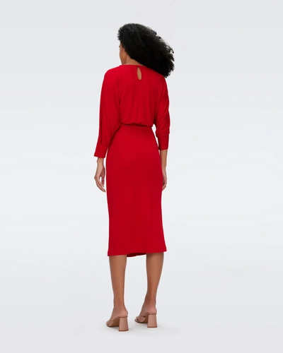 Shop Diane Von Furstenberg Chrisey Dress By  In Size Xl In Red