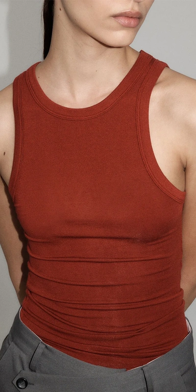 St Agni Jersey Tank Rouge