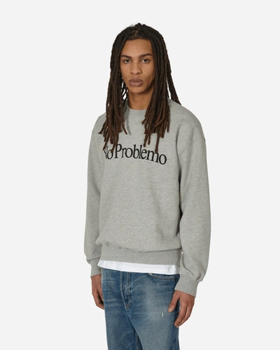 Shop No Problemo Logo Crewneck Sweatshirt In Grey