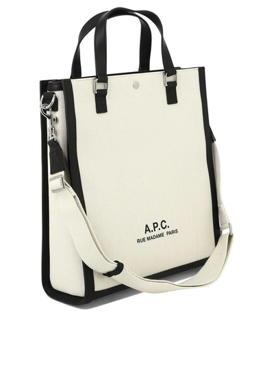 Shop Apc A.p.c. "camille 2.0" Tote Bag In White/black