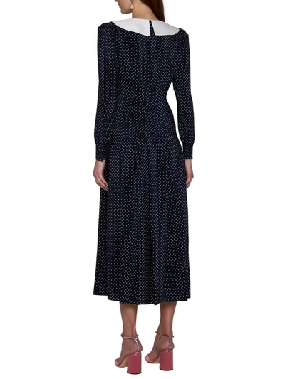 Shop Alessandra Rich Dresses In Navy Blu-white