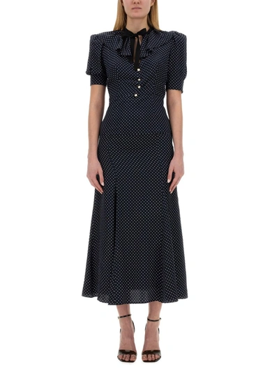 Shop Alessandra Rich Dresses In Navy Blu-white