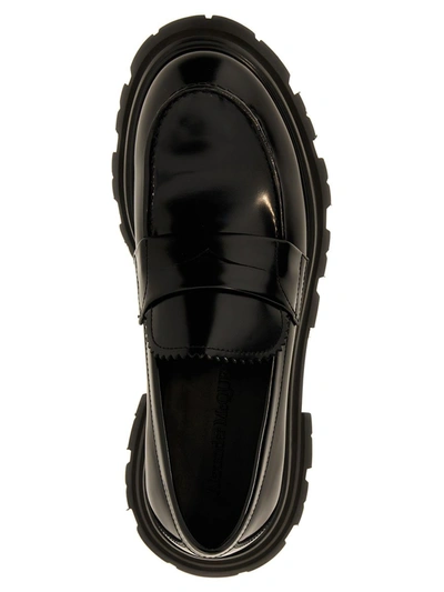 Shop Alexander Mcqueen Brushed Leather Wander Loafers In Black