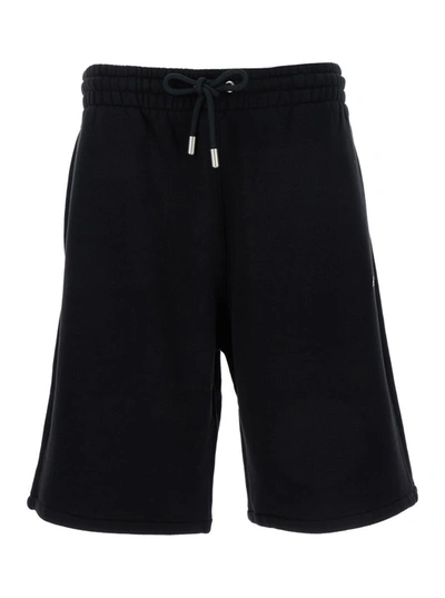 Shop Off-white Black Bermuda Shorts With Rear Detail In Cotton Man