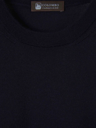 Shop Colombo Cashmere And Silk T-shirt In Blau Nit