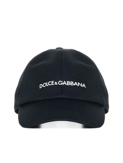 Shop Dolce & Gabbana Logo Embroidery Cap In Blue