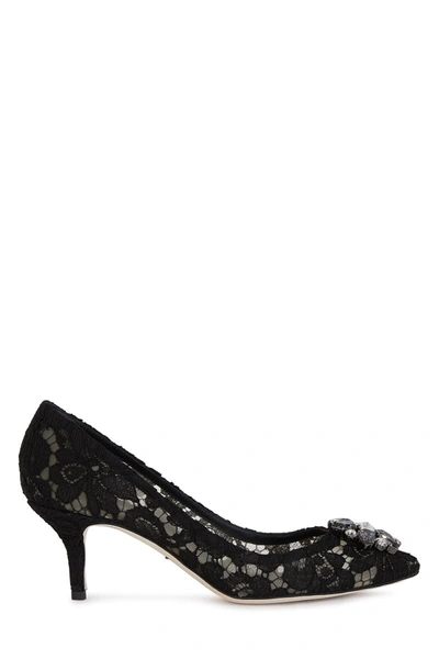 Shop Dolce & Gabbana 'bellucci' Lace Pumps In Black